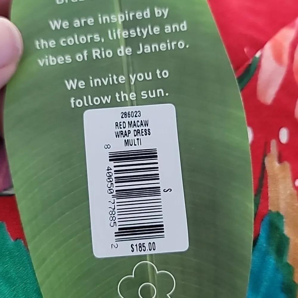 Farm Rio Red Macaw Wrap Dress - Picture 11 of 13